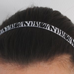 Bandeau cheveux blanc zébré