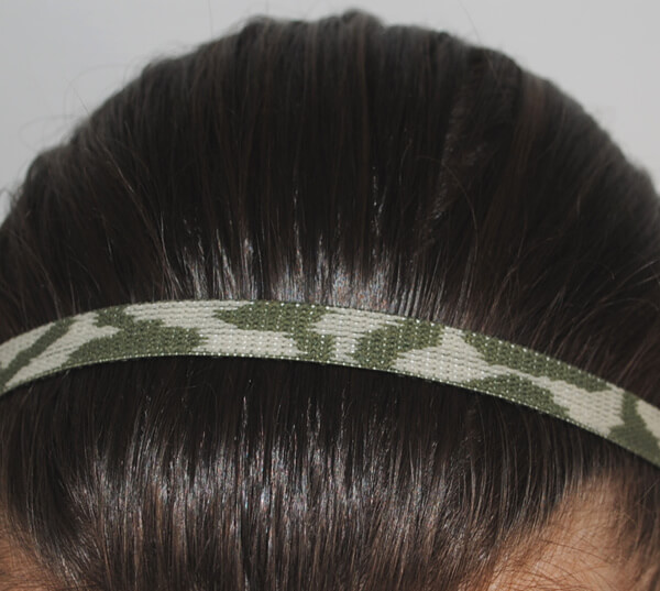 Bandeau cheveux kaki camouflage