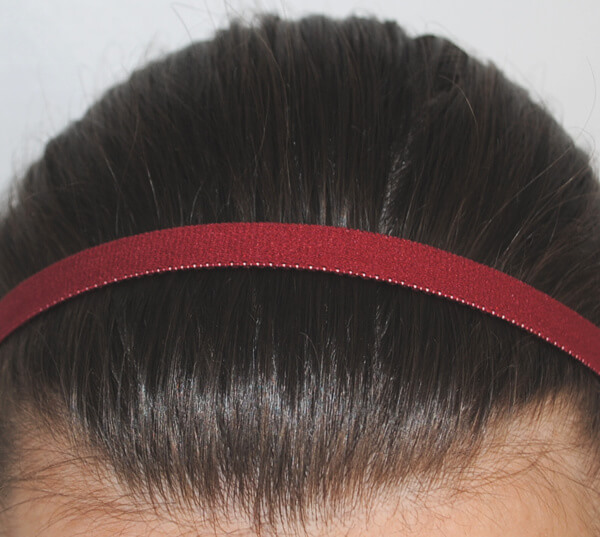 Bandeau cheveux rouge bordeaux